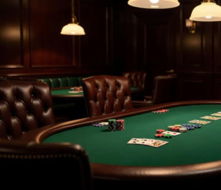 Offline poker lounge részleg elegáns pokerasztallal