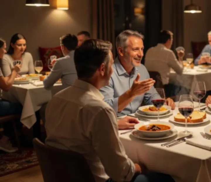 Vacsora hangulat a Local Dish étteremben, borospoharakkal és magyar fogásokkal